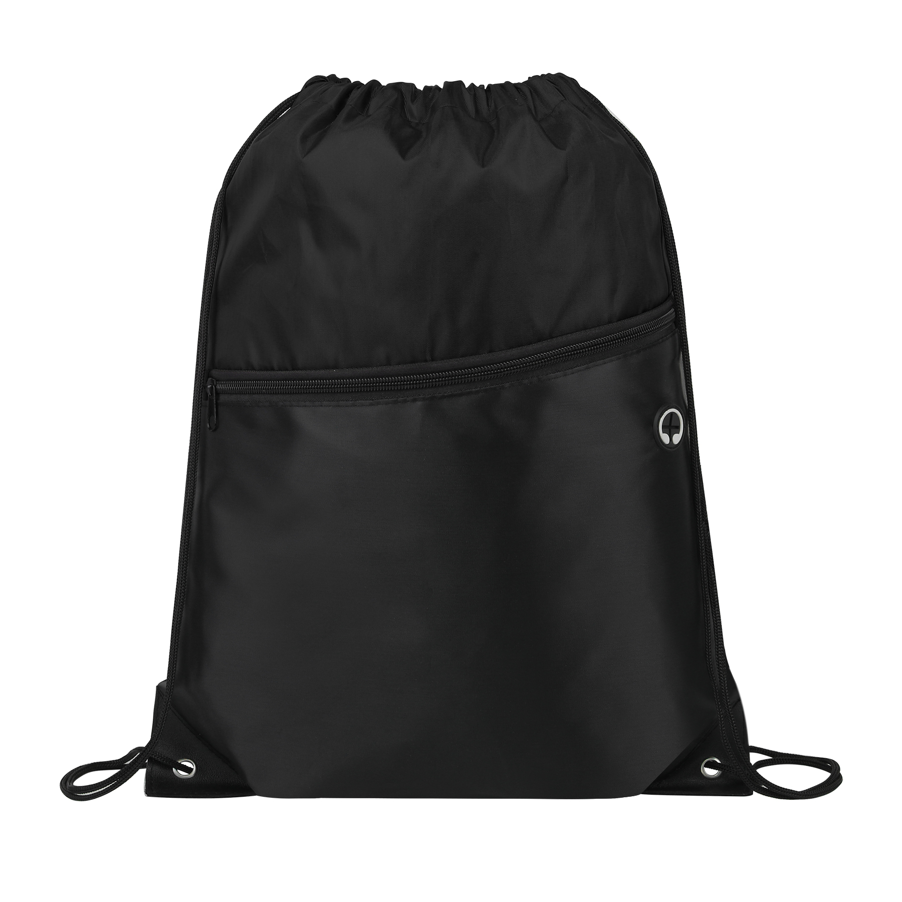 Two-Tone Drawstring Backpack With Front Zipper 11