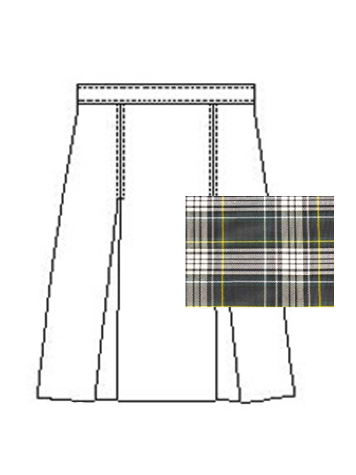 A+ Uniforms - Girls' Model 34 Polyester Plaid Skirt 12