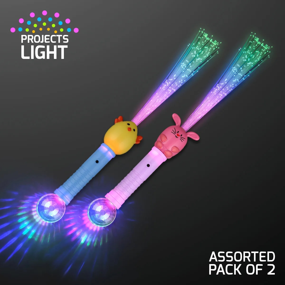 Light Up Easter Wands, Bunny and Chick Assorted Pack of 2 4