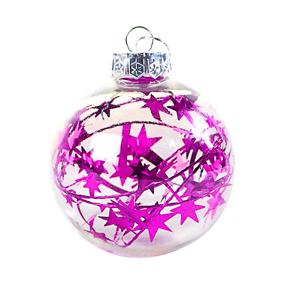 Christmas Tree 6pcs 6cm Transparent Decorative Ball Pendant 15