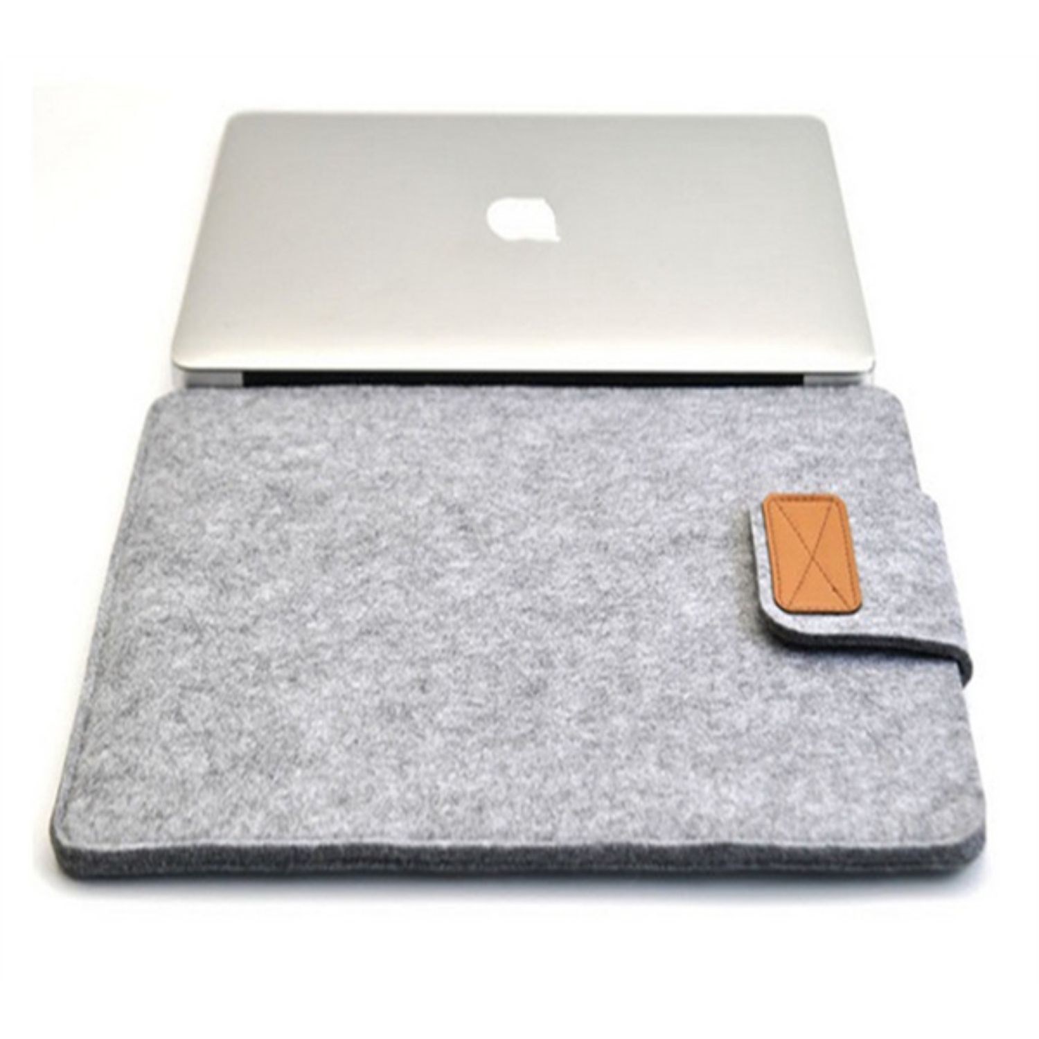 Felt Laptop Sleeve w/ Velcro Flip Top Closure 4