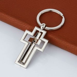 Alloy Rotatable Cross Keychain 5