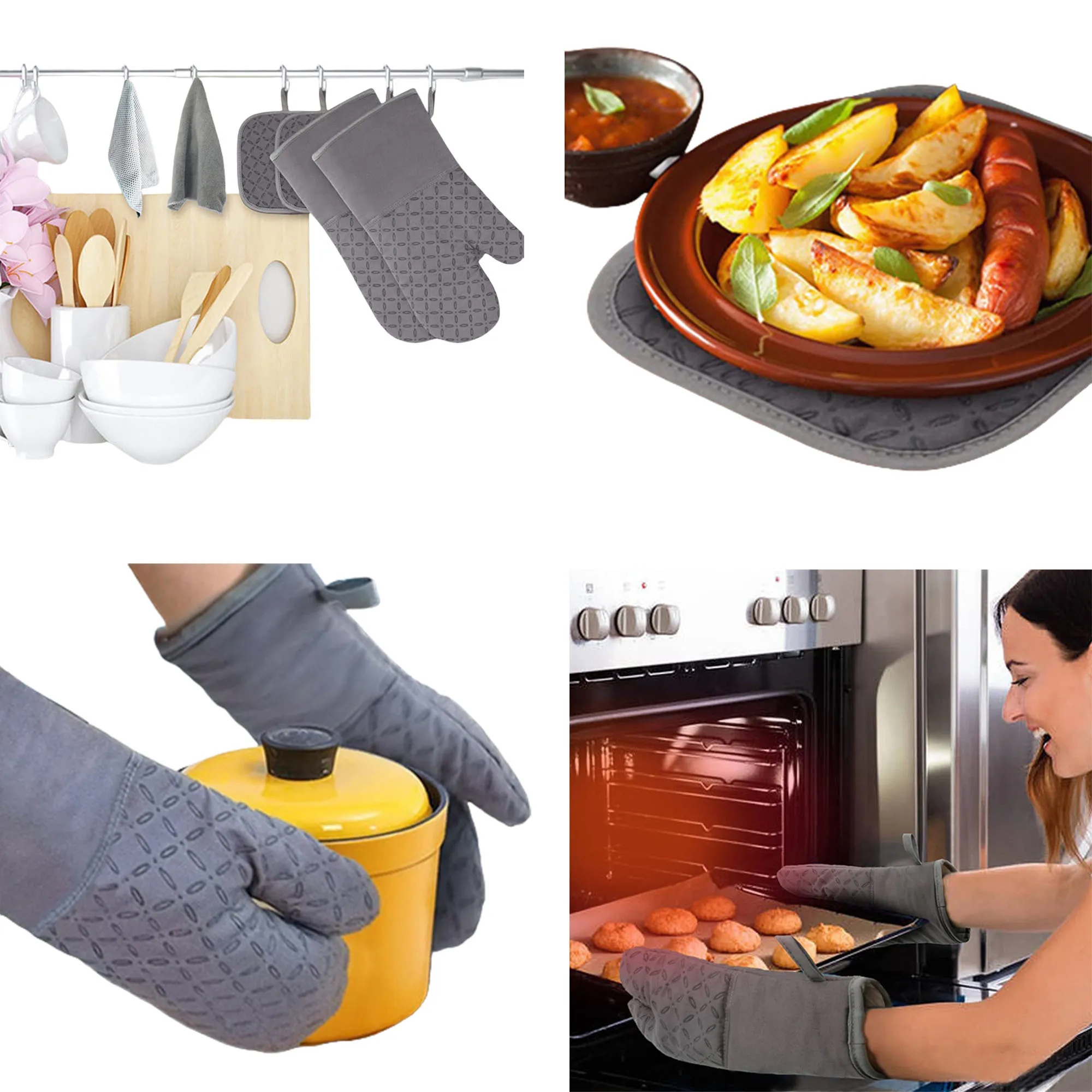 Oven Mitts and Pot Holders Set 5