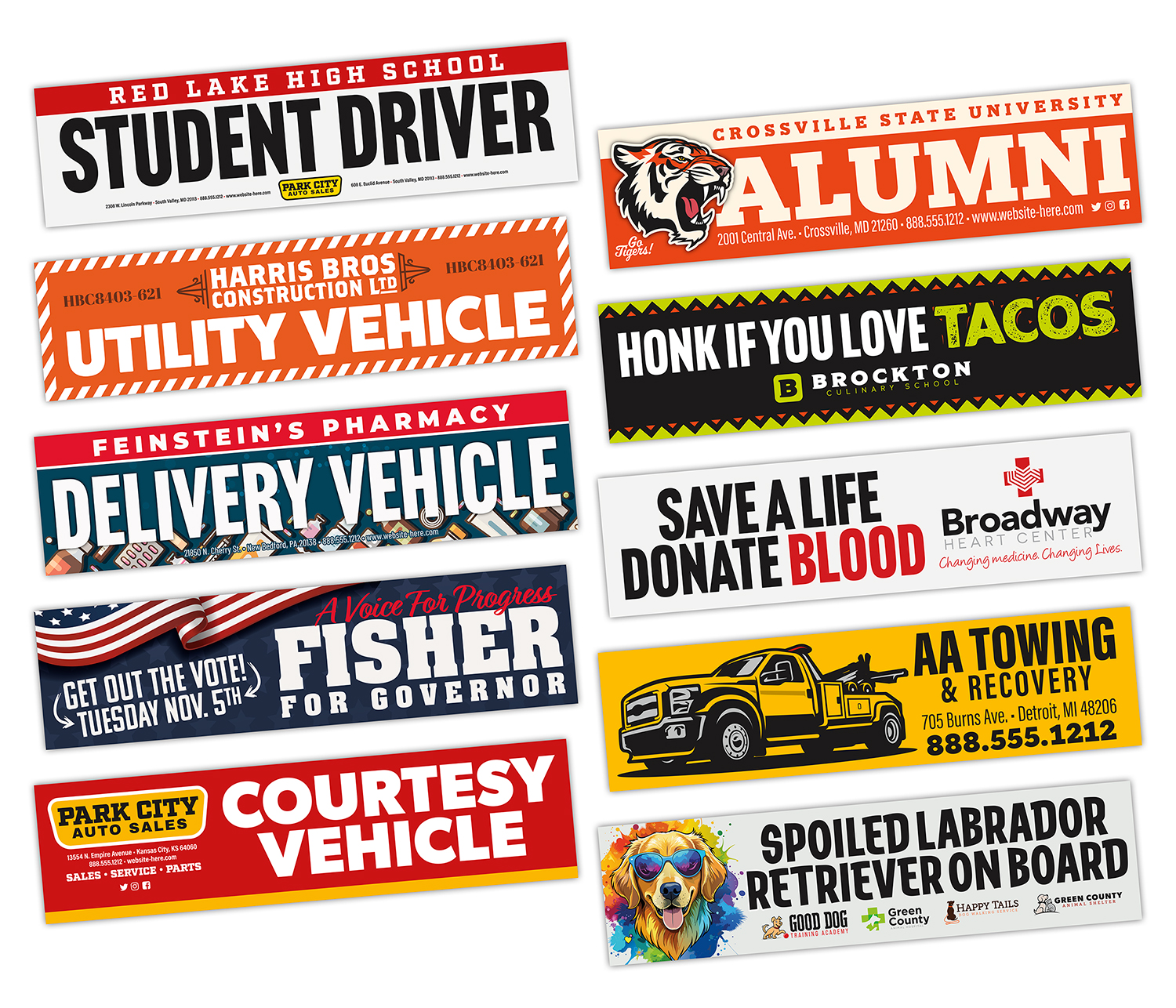Magnetic Car/Truck/Auto/Vehicle Bumper Sign - 11.5x3 2