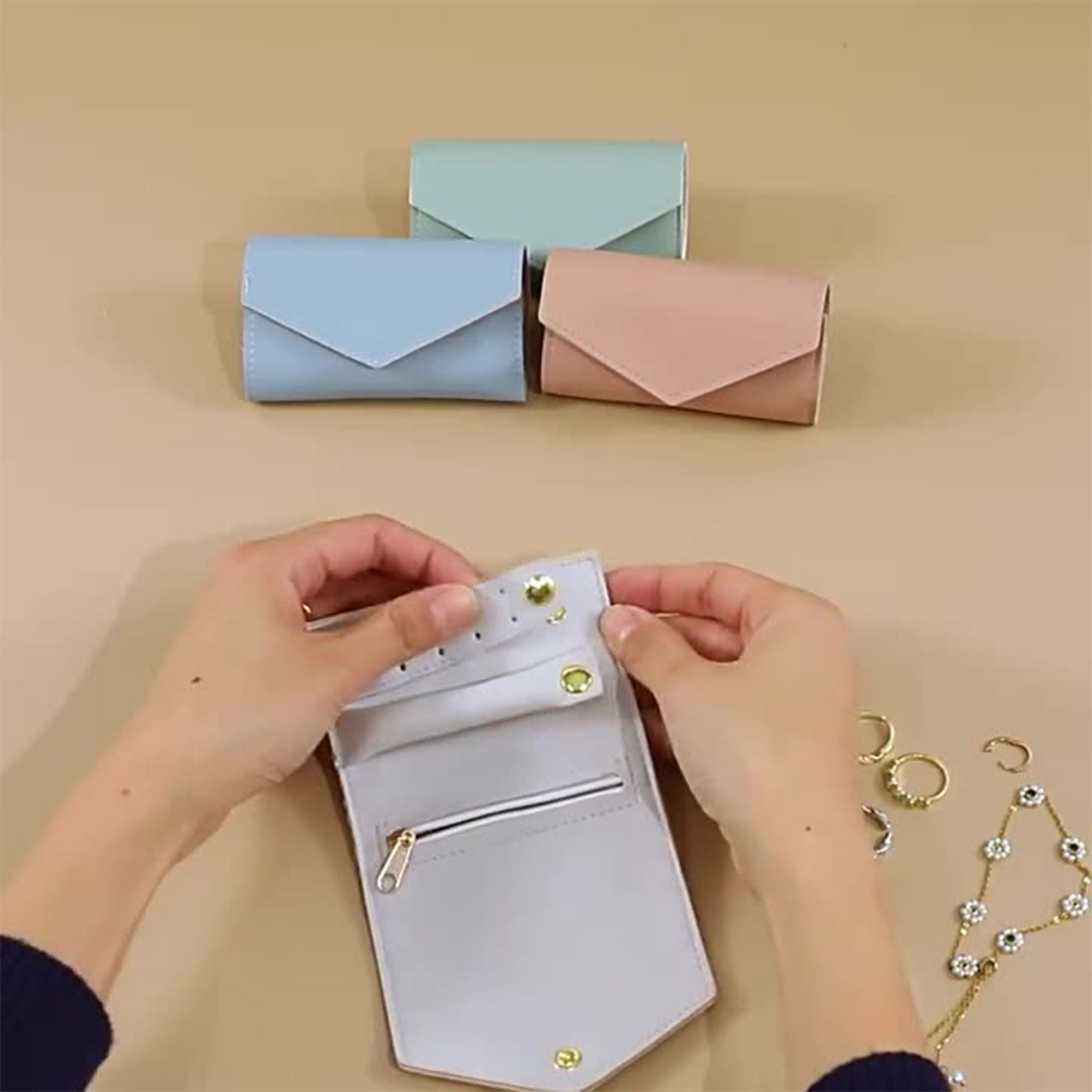 PU Multi-Function Jewelry Roll Bag 2