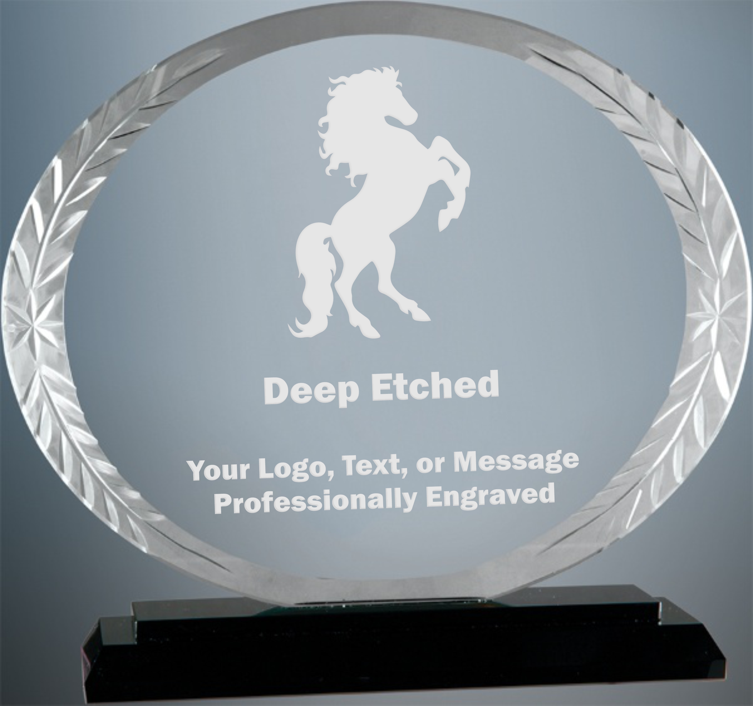 7" Large Oval Accent Glass Award