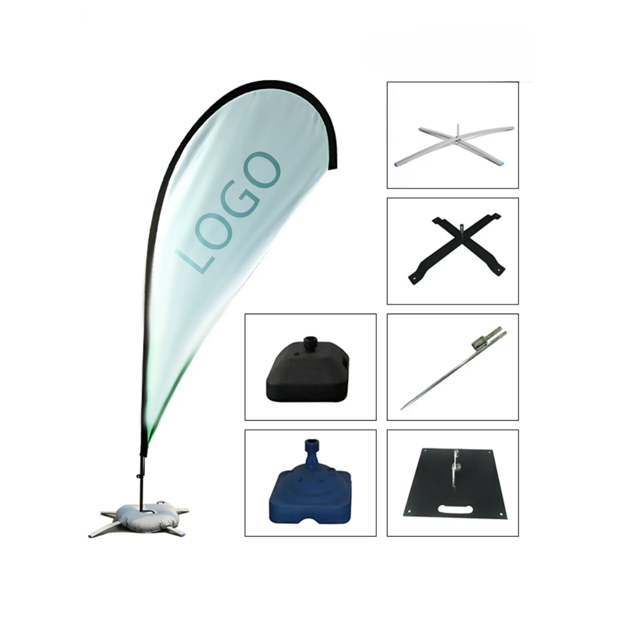 MOQ 10 PCS Drop Shaped Water Filled Flag
