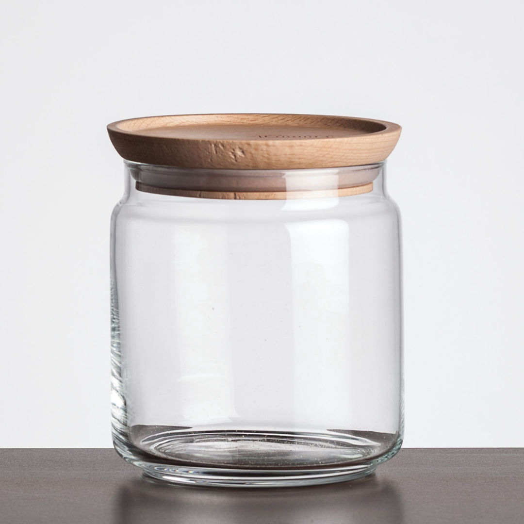 Finch Jar with Wooden Lid - Deep Etch 9