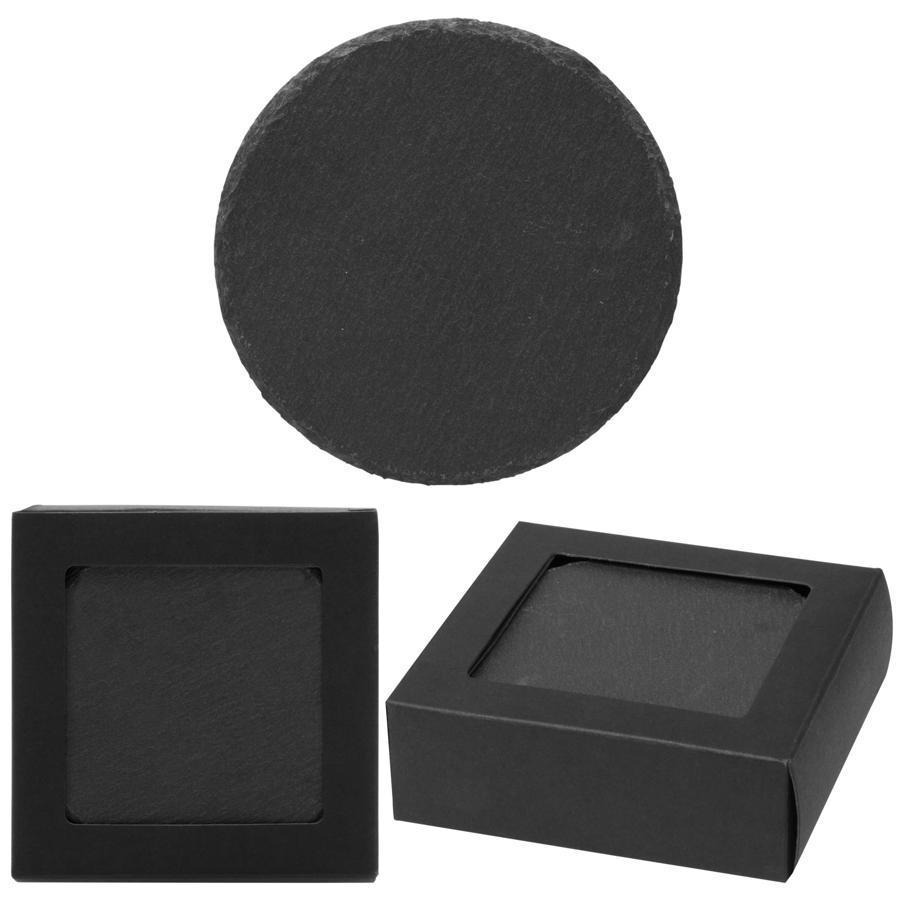 Round Slate Coaster Set 4