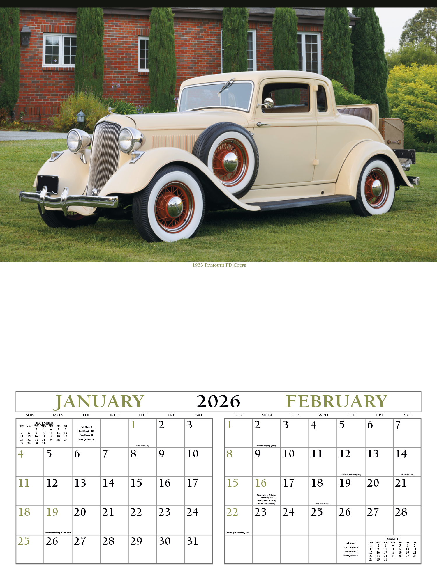 Triumph® Calendars Antique Cars Calendar 3