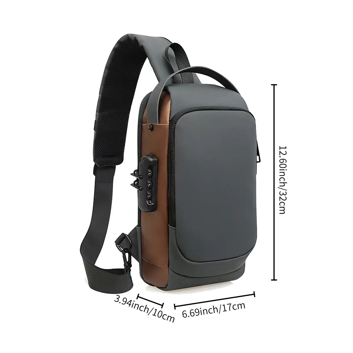 Waterproof Anti-Theft Crossbody Sling Bag W/ Integrated Lock 3