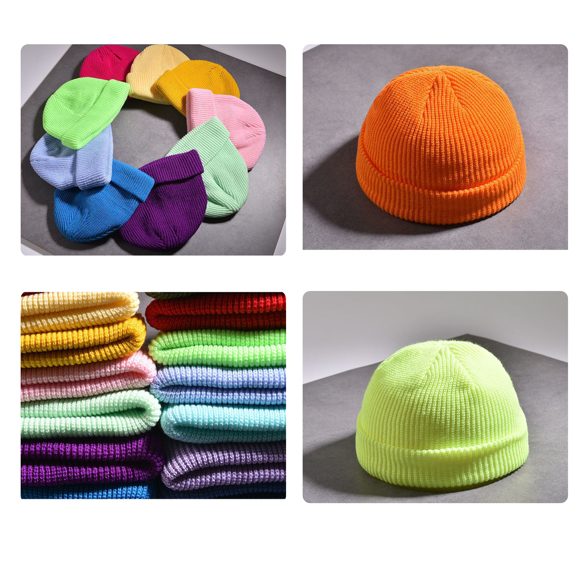 MOQ50 Winter Warm Melon Knit Hat 2