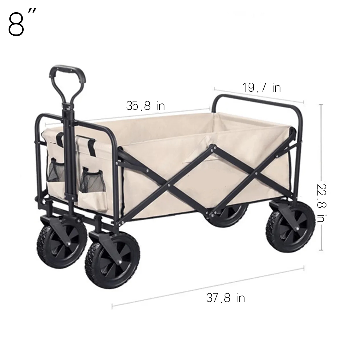 5'' 8" Outdoor Wagon Collapsible Camping Hand Trolley Carts 9