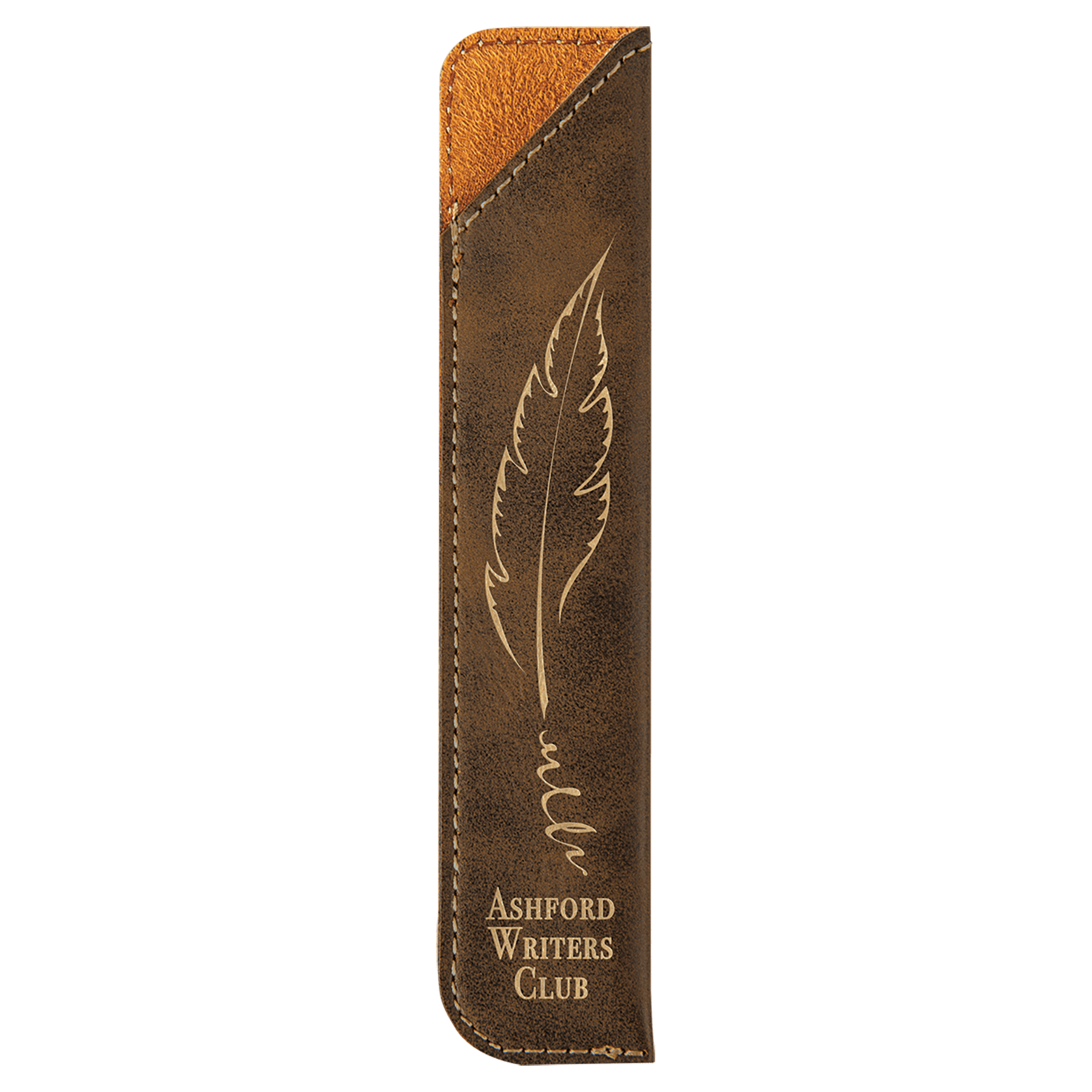 Rustic/Gold Faux Leather Pen Case 1