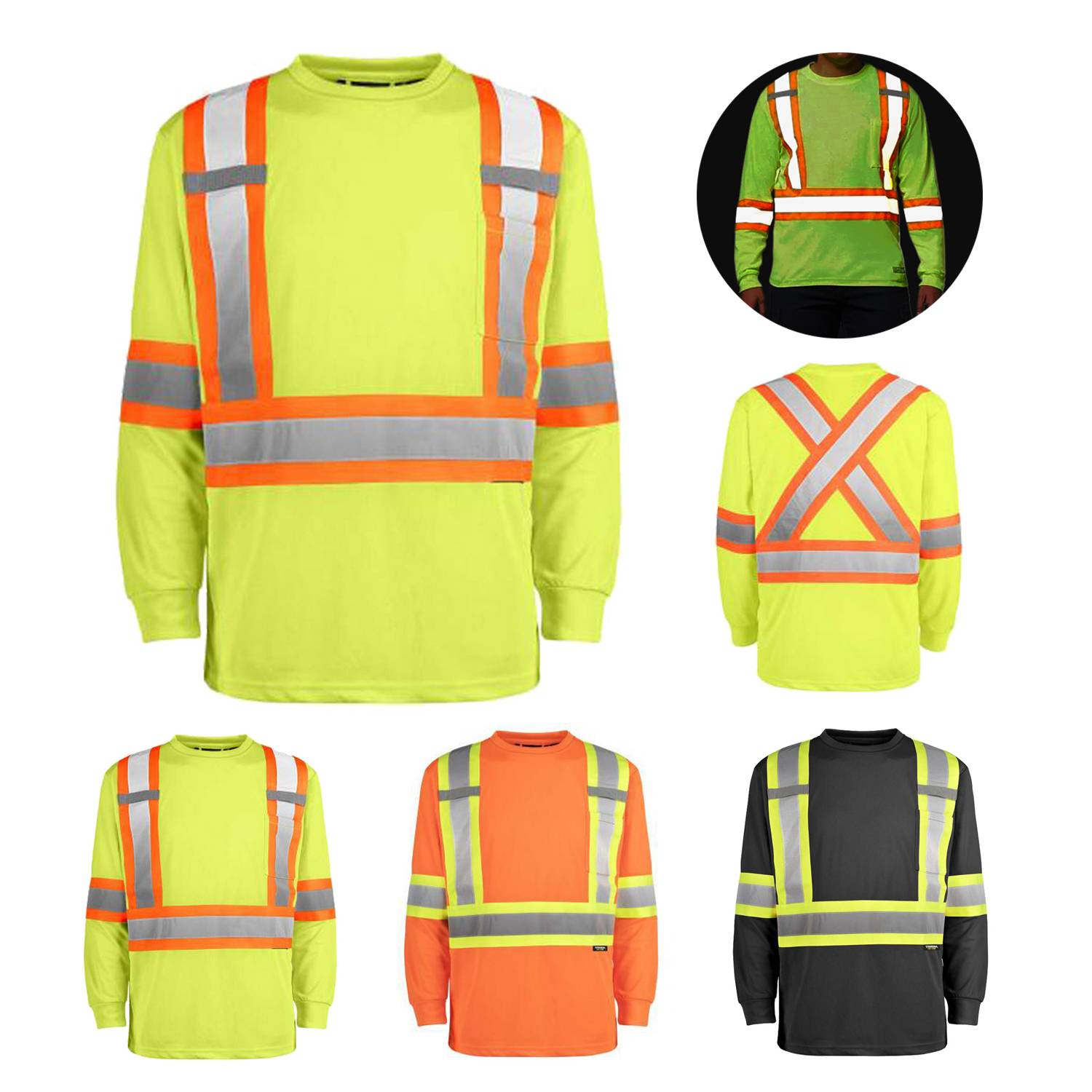 Hi-Vis Reflective Long Sleeve Safety Work Shirt 5