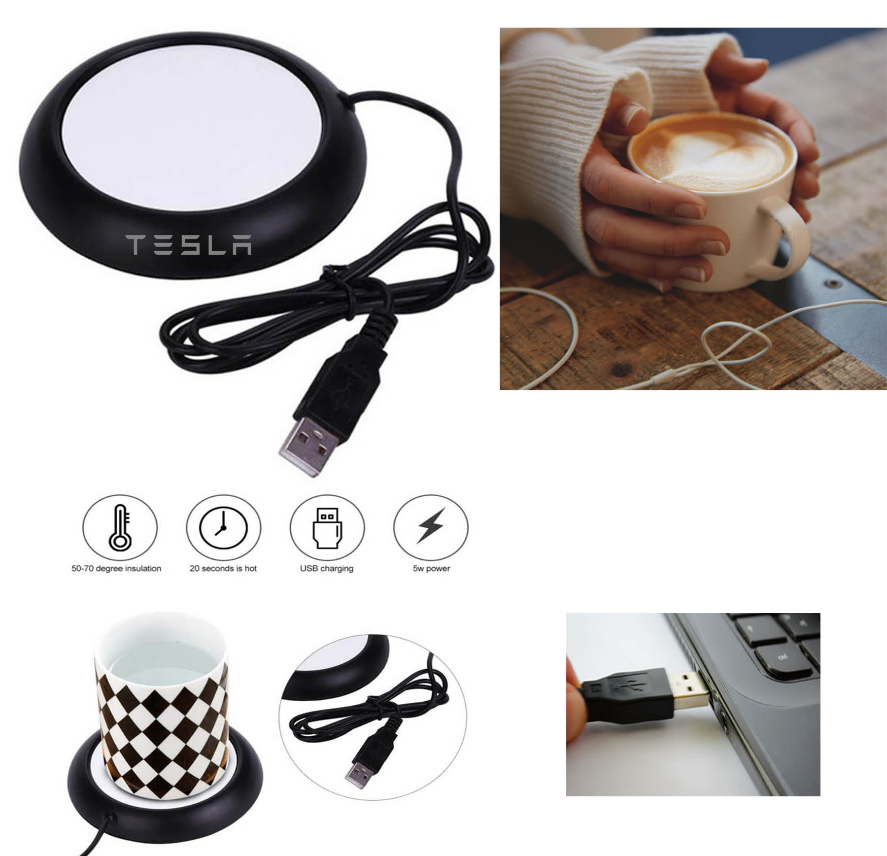 iBank ® USB Cup Warmer, Coaster Coffee Mug Warmer 1
