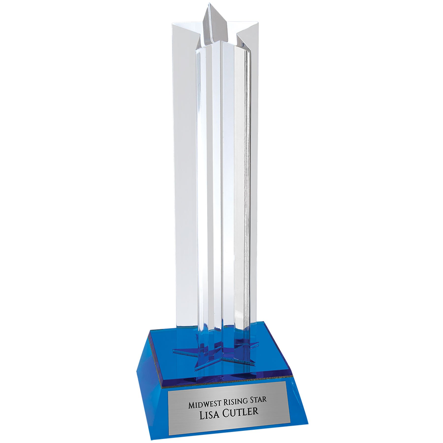 7.5" Blue Star Column Acrylic Award