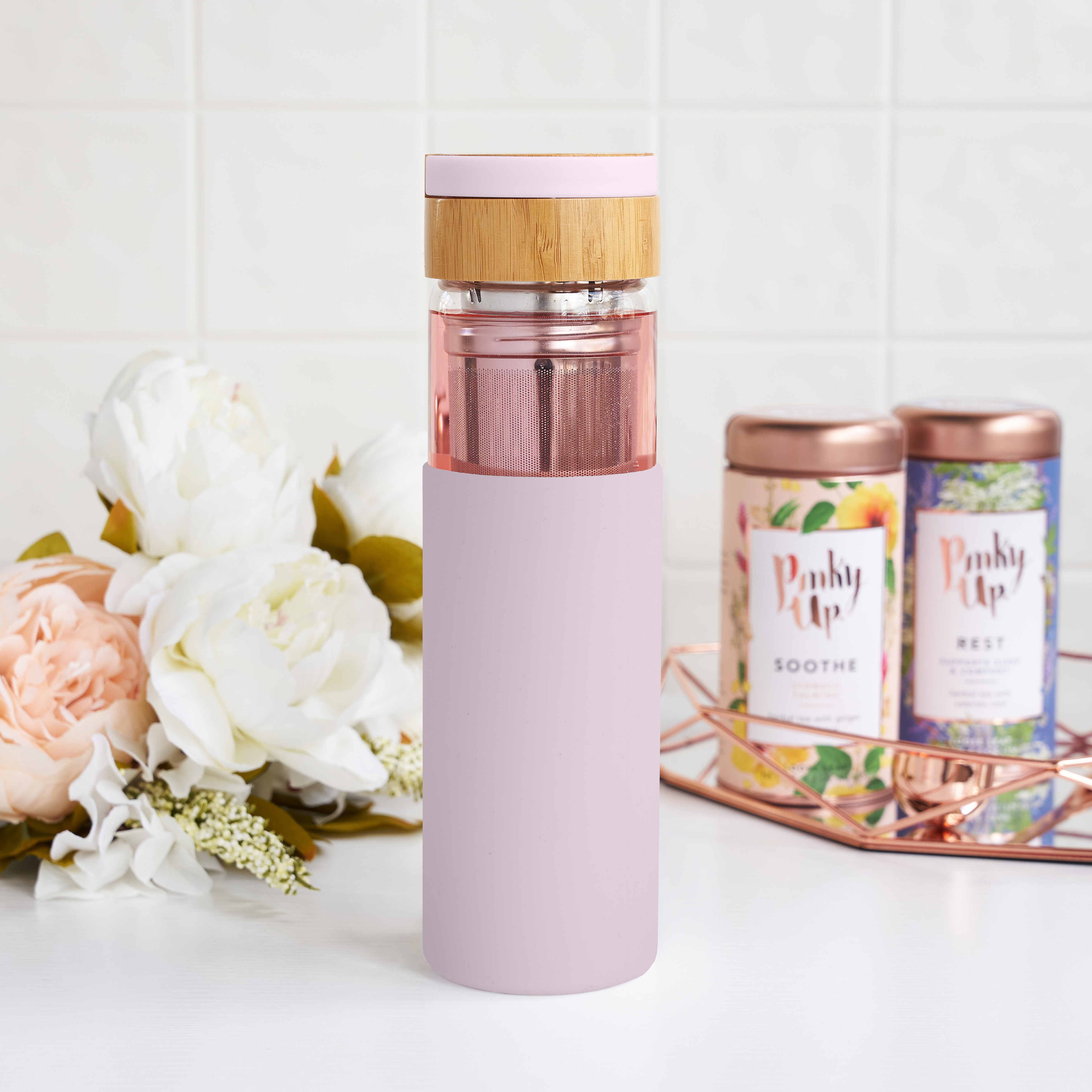 Pinky Up® Dana Glass Travel Tea Mug 6