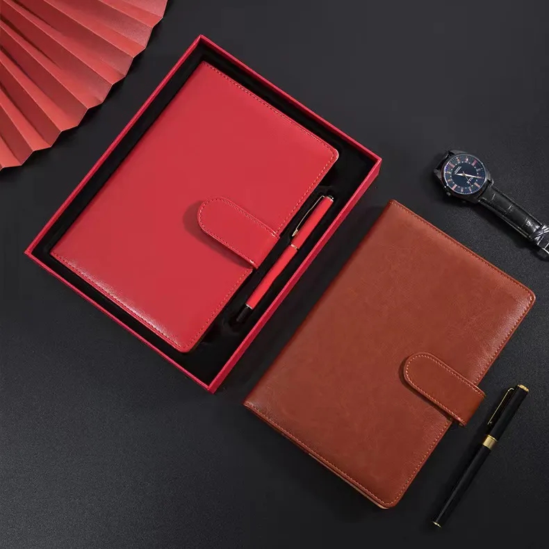 Custom A5 PU Magnetic Clasp Notebook Business Gift Box Set 5