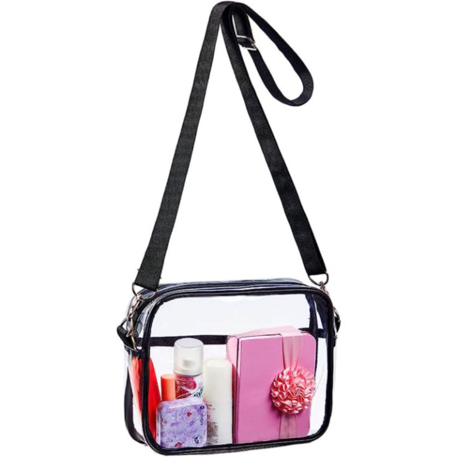 Clear PVC Transparent Crossbody Shoulder Messenger Bag 8