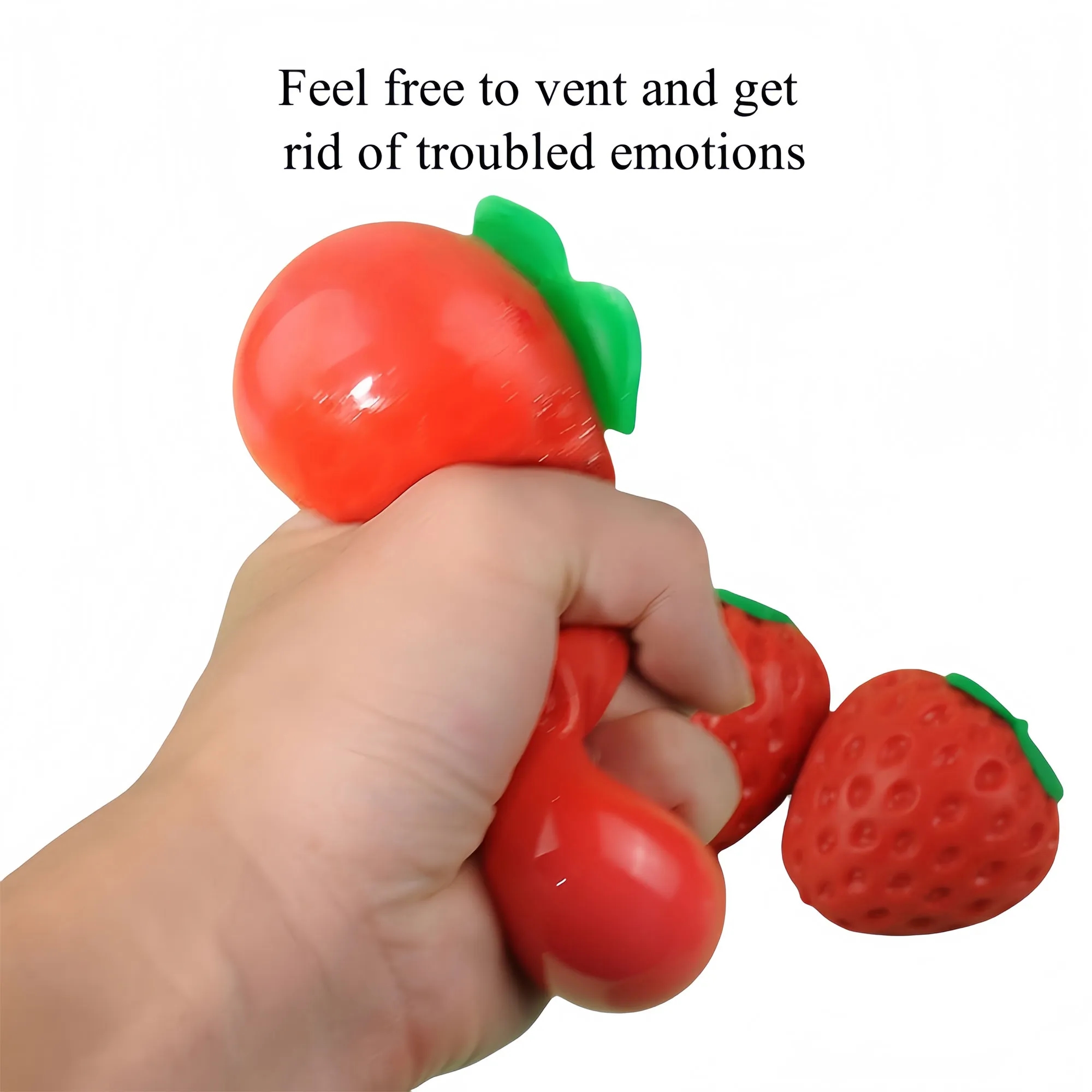 Light Sensitive Strawberry Stress Toy With Slow Rebound 3