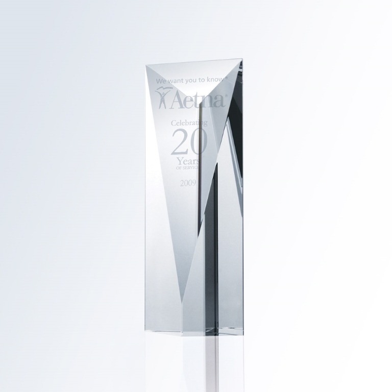 Small Super Goldwell Tower Crystal Award