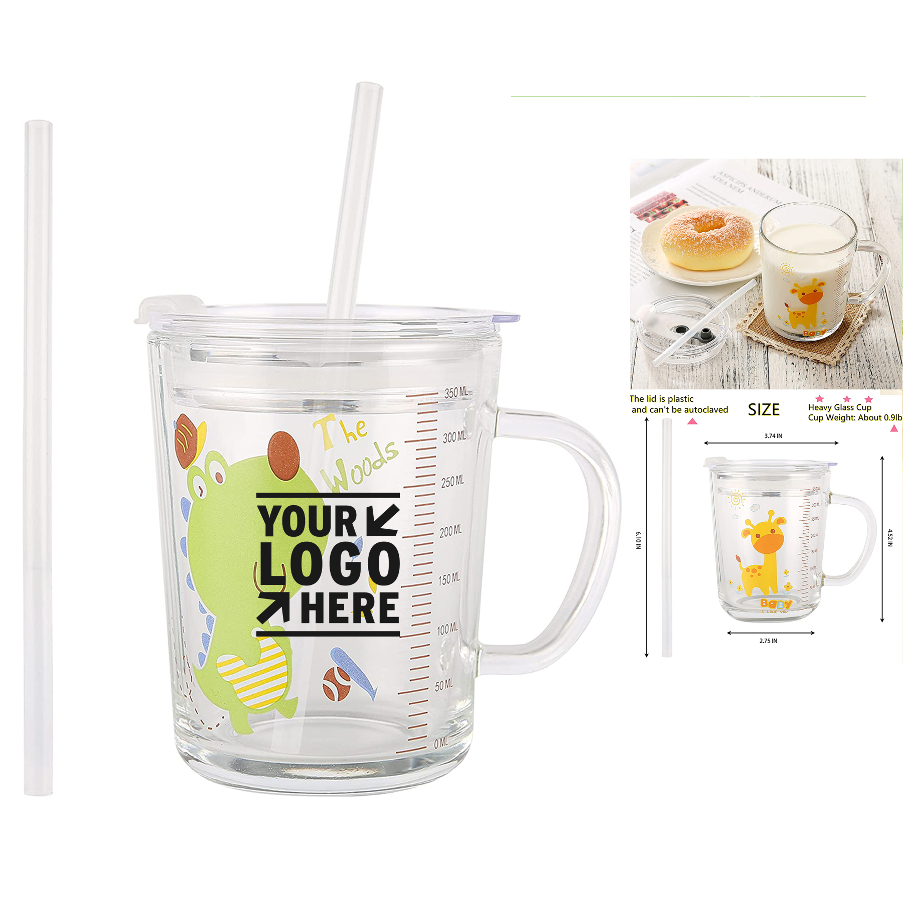12 Oz Silicone Glass Tumbler Milk Cup 2