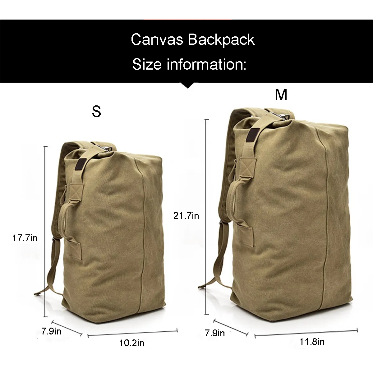 Canvas Backpack Vintage Travel Duffle Bag 3