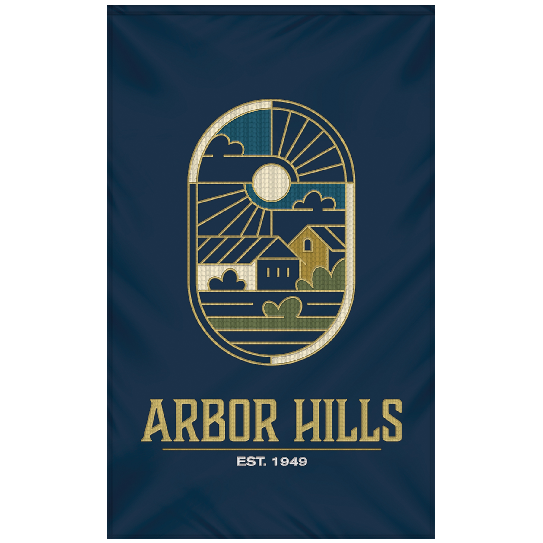 5' x 8' Single Sided Embroidered Banner with Pole Sleeve 4