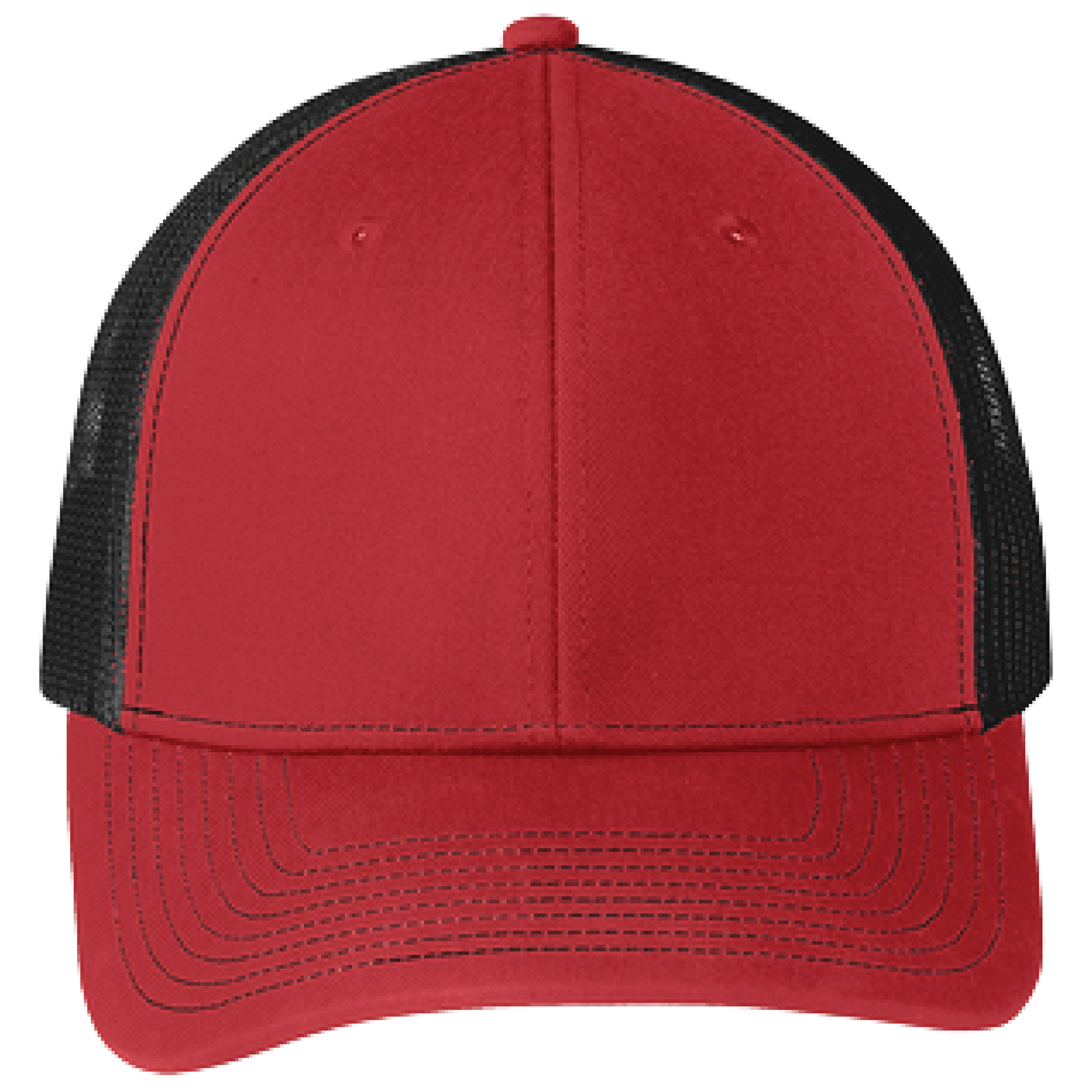 Port Authority C402 6-Panel Snapback Trucker Hat w/Leatherette Adhesive Patches or Embroidery 14