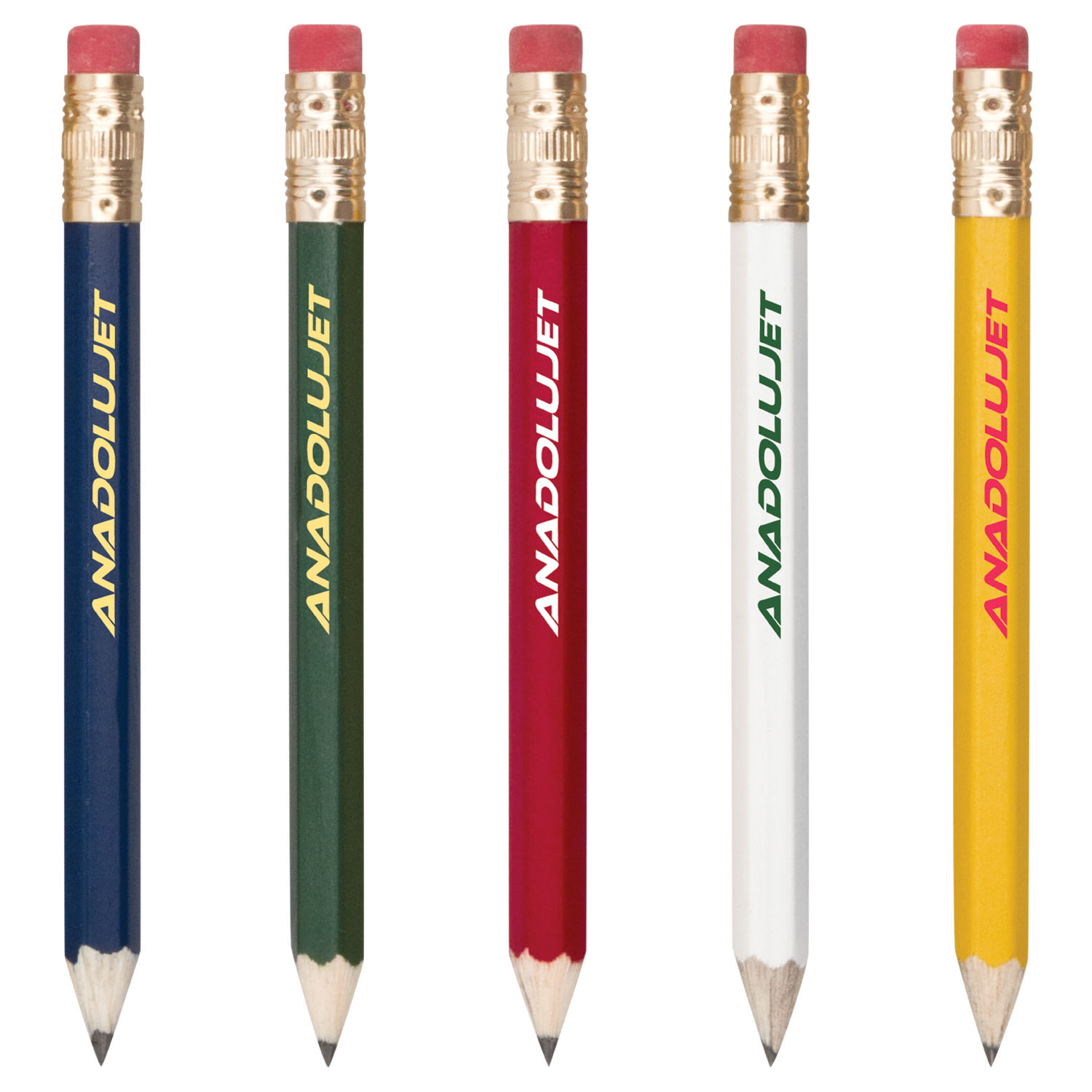 Hex Wooden Golf Pencil With Eraser 4