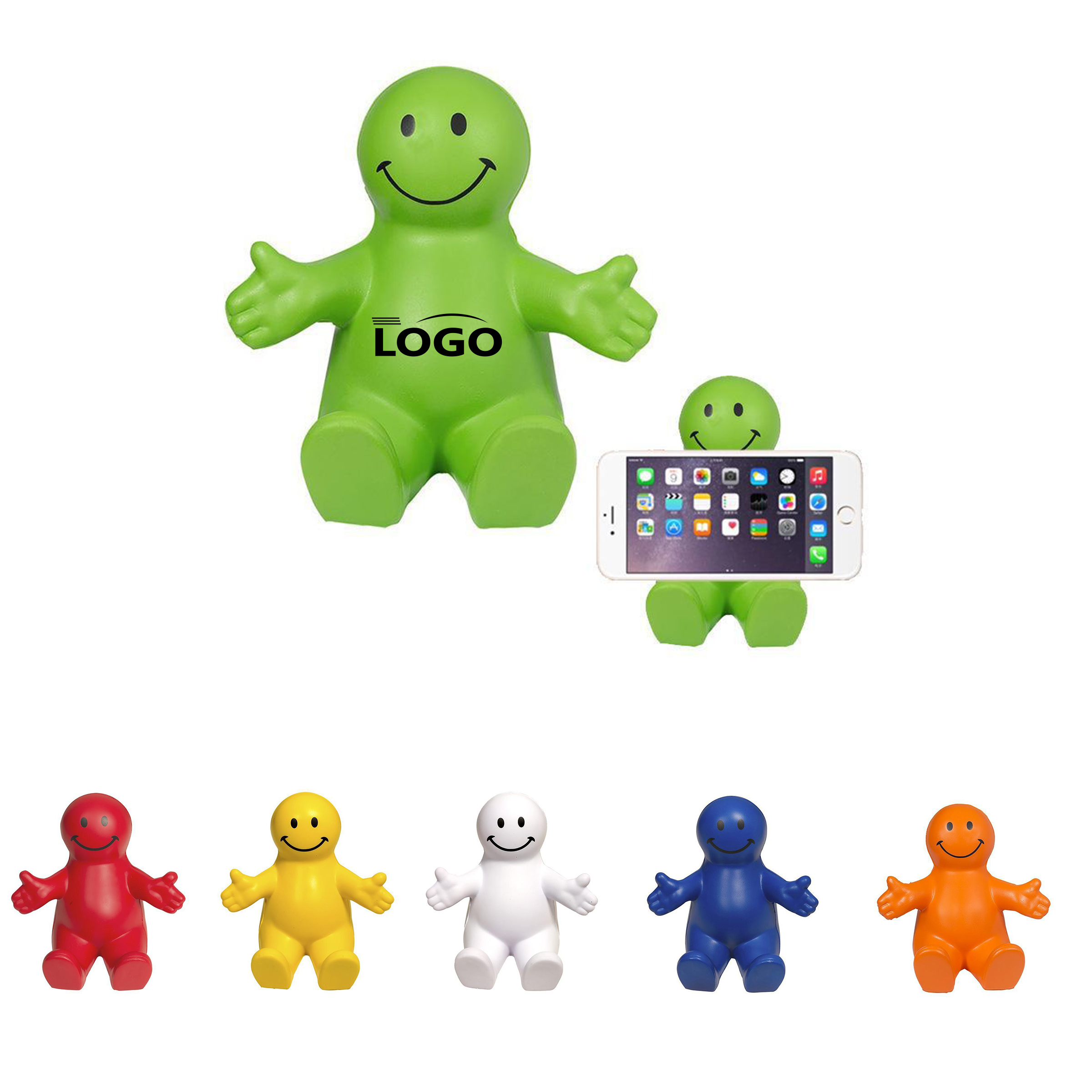 Cute Smiley PU Phone Holder Stand for Desk and Office 2