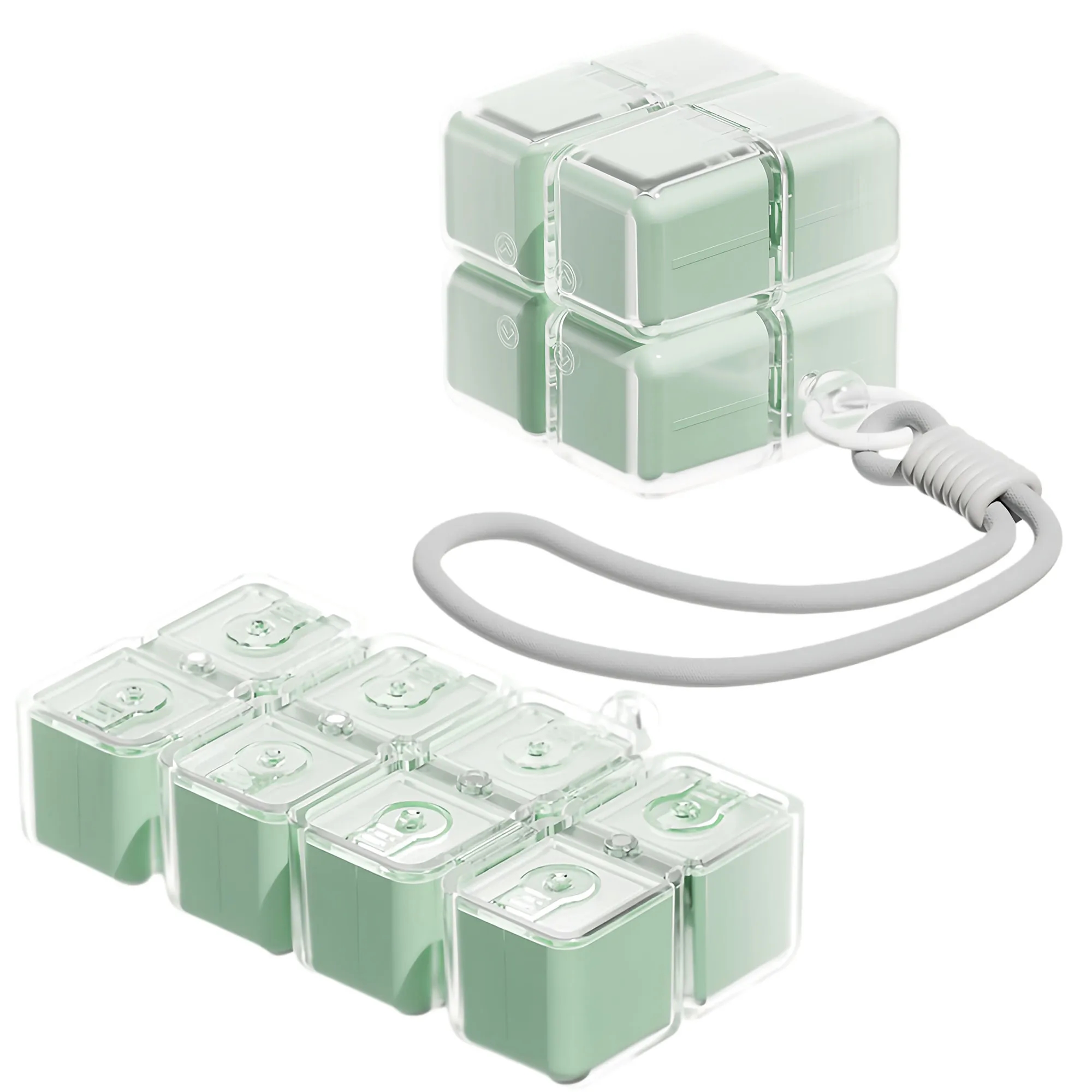 Innovative Rotating Cube Pill Organizer With Hanging Strap 6