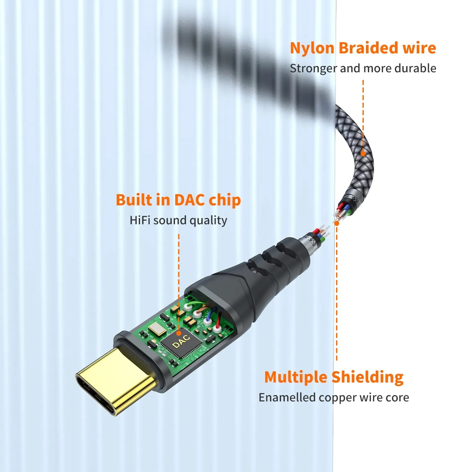 USB Type C to 3.5mm Female Headphone Jack Adapter 5