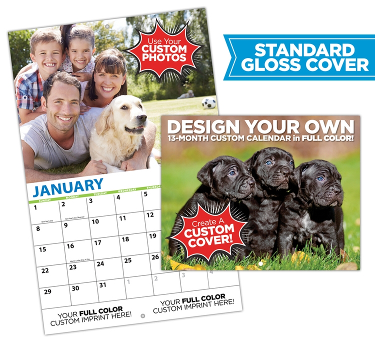 13 Month Fully Custom Photo Appointment Wall Calendar - Standard Gloss Cover 1