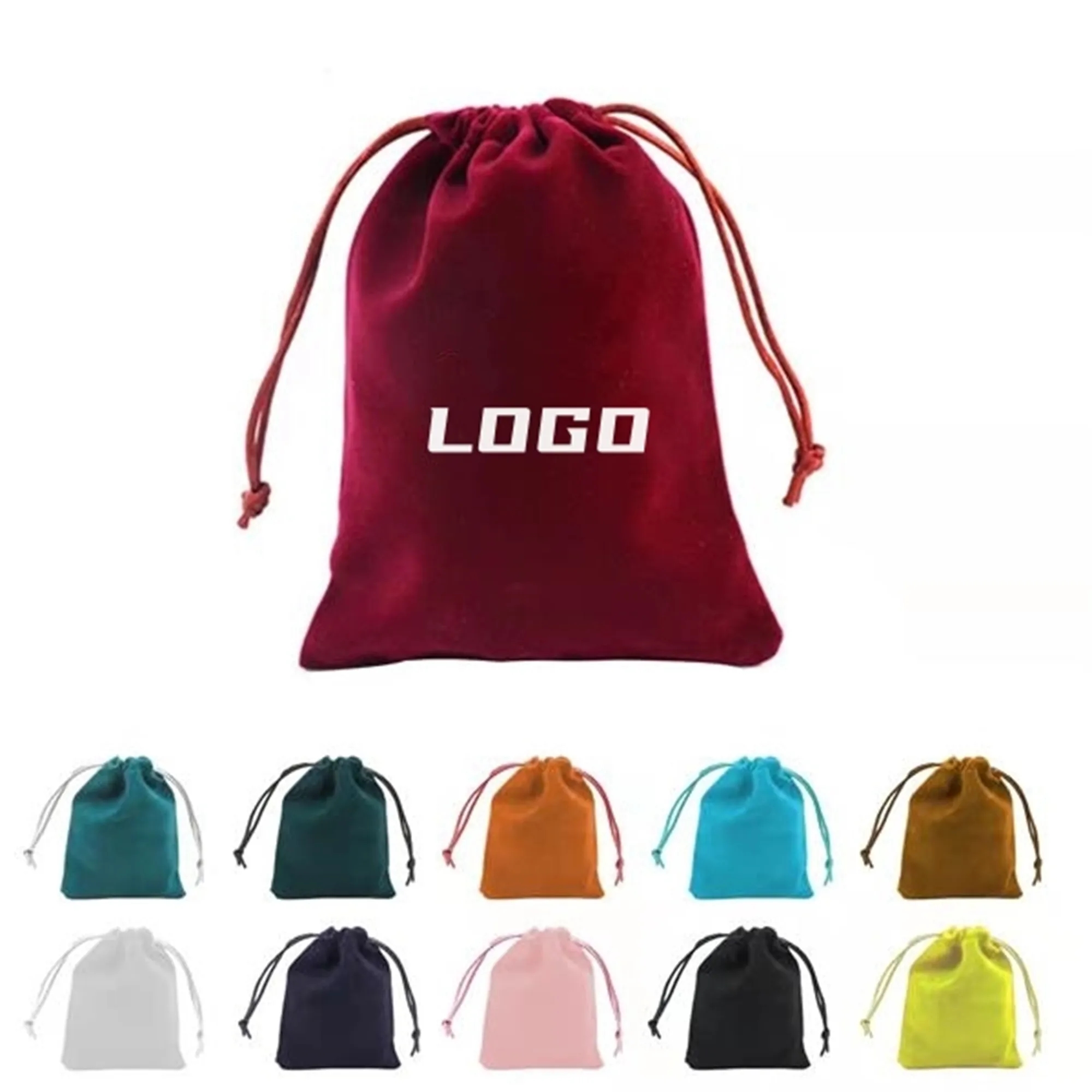 Soft Mini Drawstring Flocked Jewelry Gift Bag 2