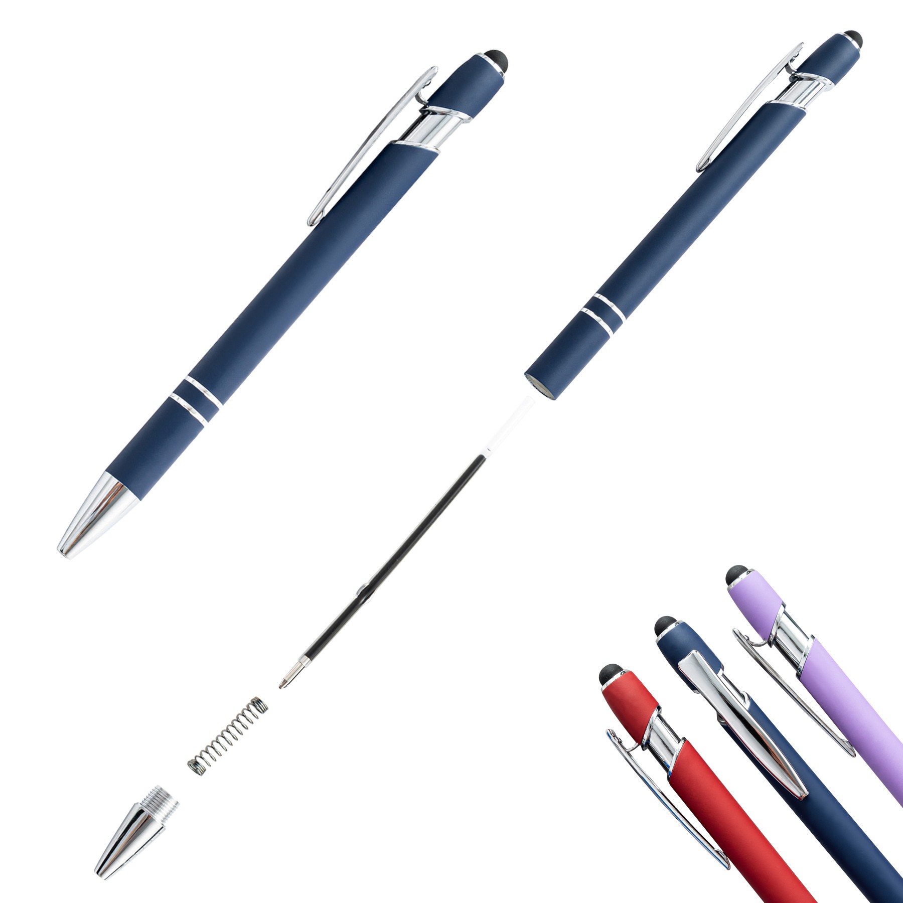 Click Activated Matt Color Stylus Metal Pen 13