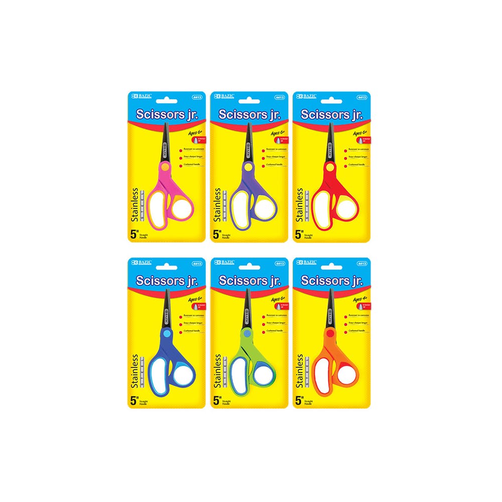 5" Pointed Tip Scissors - Soft Grip Stainless Steel 2