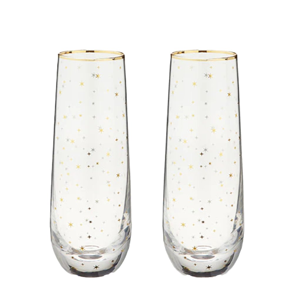 Twine Living Co Celebrate Wood Champagne Box Set w/ Flutes