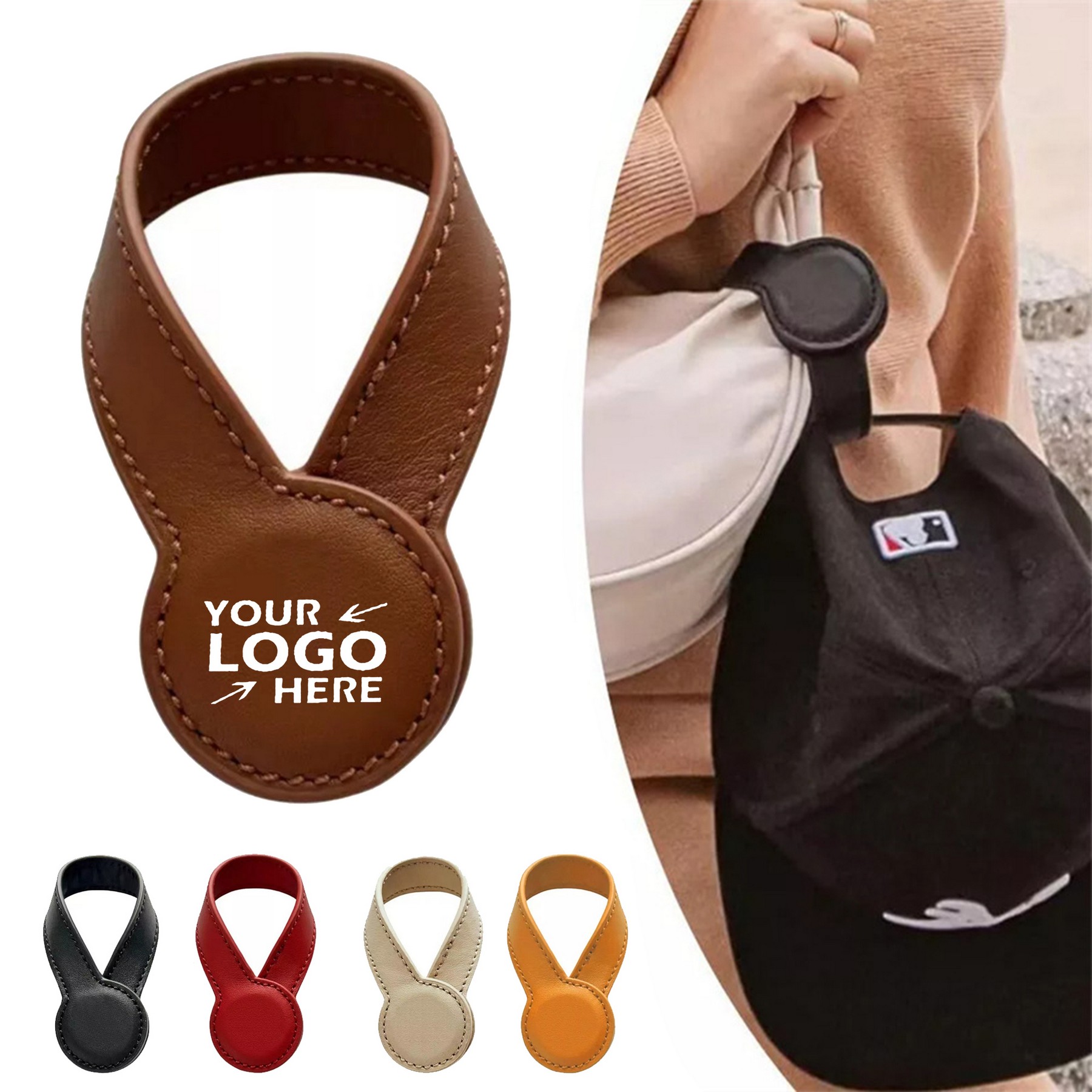 Magnetic PU Leather Hat Clip 4