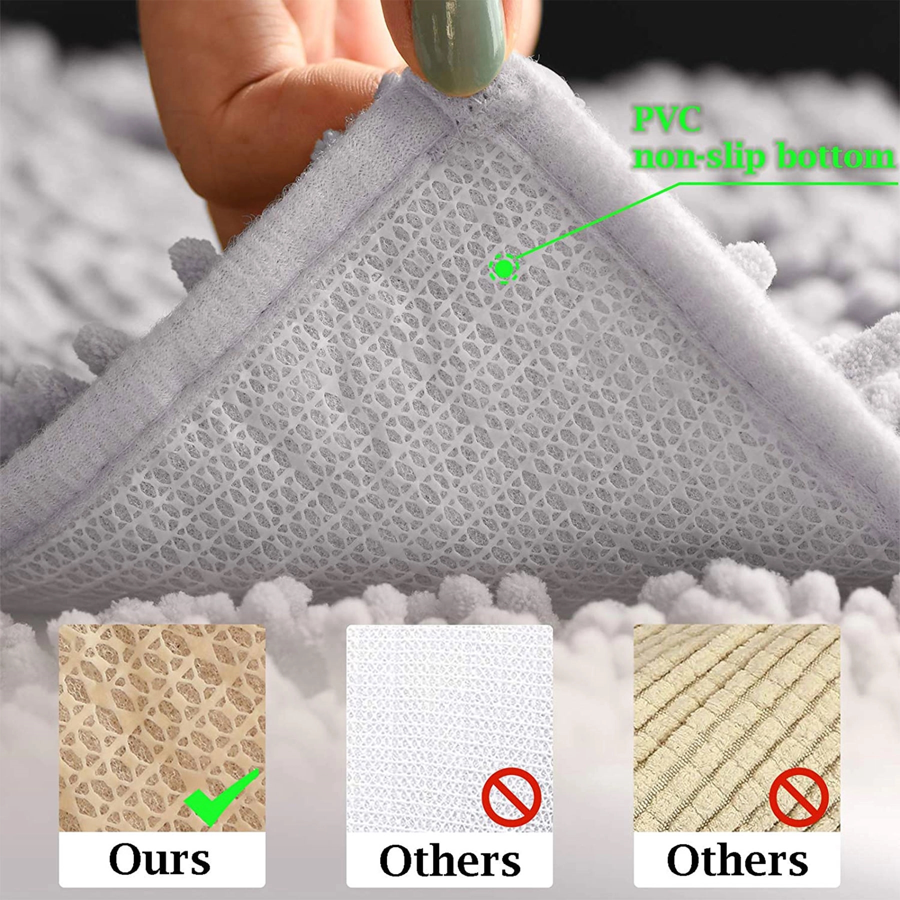 Soft Chenille Bathroom Rugs Sets 3 Piece 7