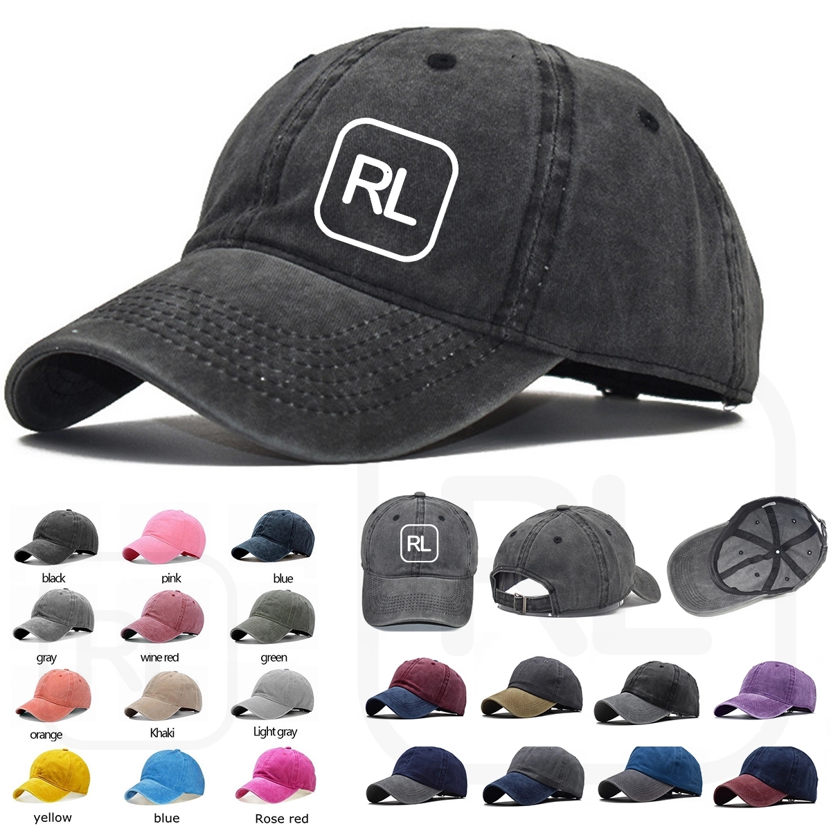 Washed Denim Baseball Cap 2