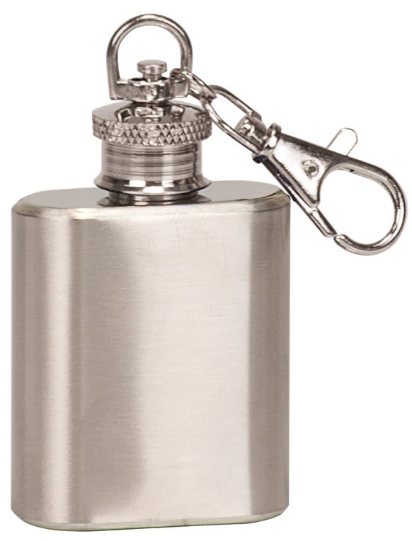 1 oz. Stainless Steel Flask Keychain 1