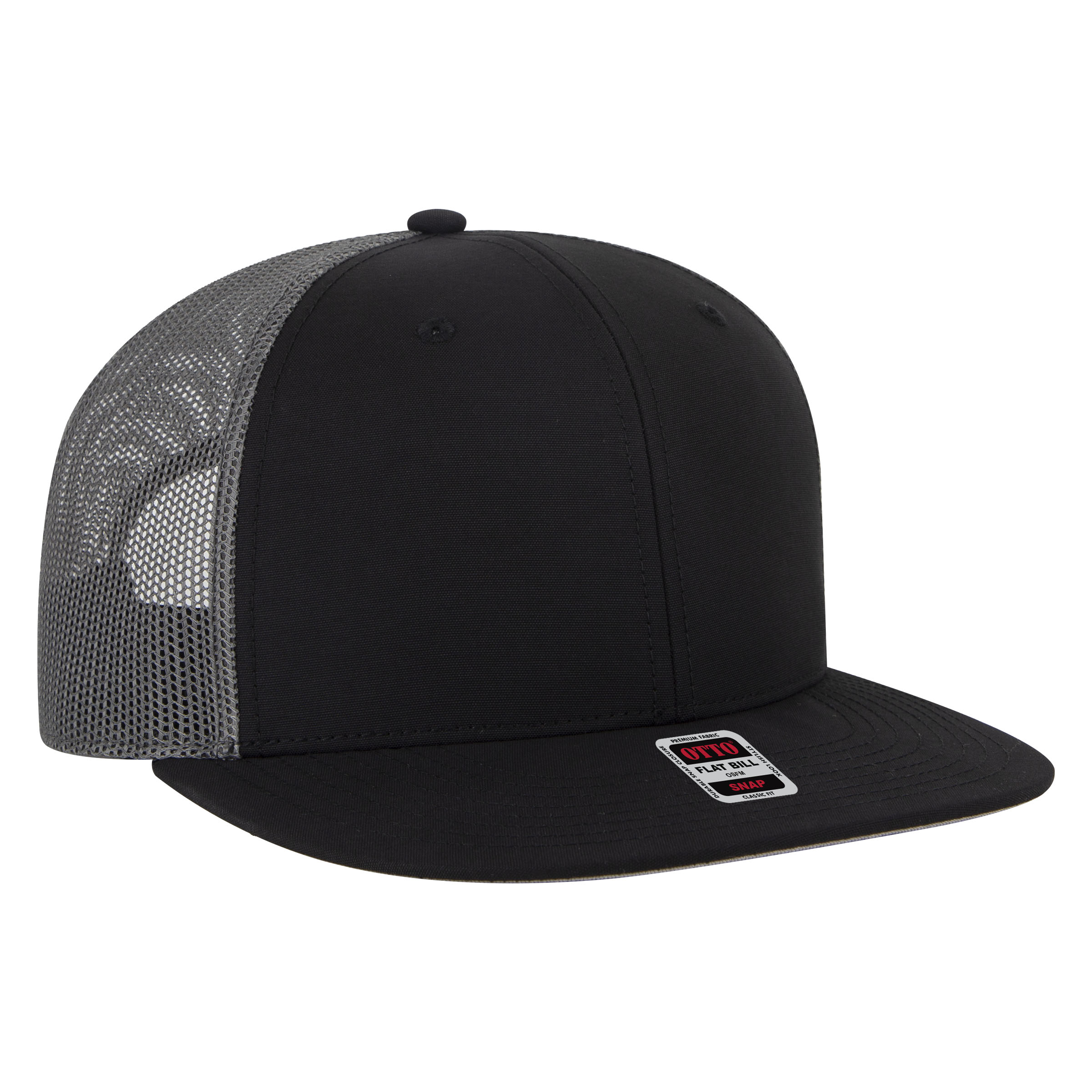 OTTO CAP® OTTO SNAP 6 Panel Pro Style Mesh Back Trucker Snapback Hat 65