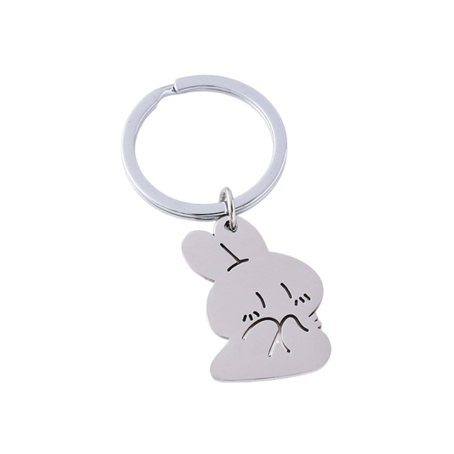 Rabbit Shape Stainless Steel Keychain 6