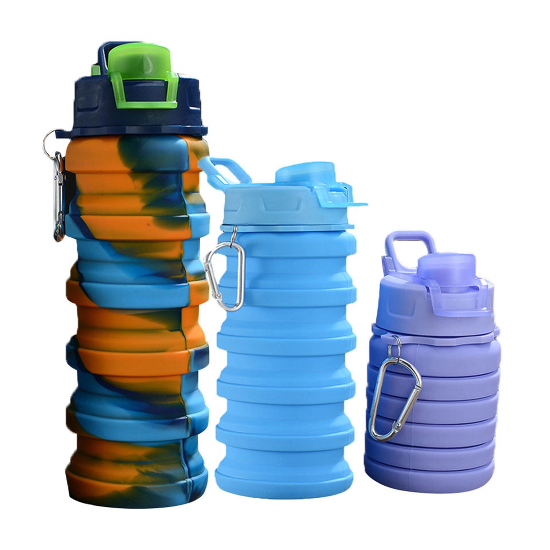 17 Oz. Rainbow Collapsible Water Bottle with Carabiner 13