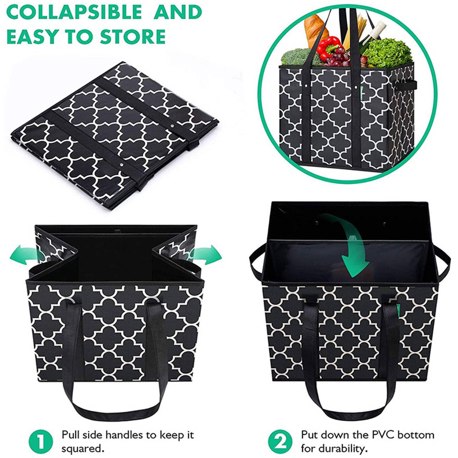 30L Waterproof Foldable Non Woven Grocery Bag for Shopping 7