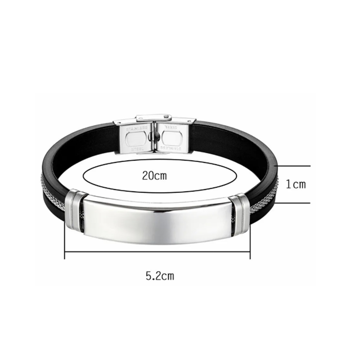 Stainless Steel Silicone Bracelet Custom Wristband 4