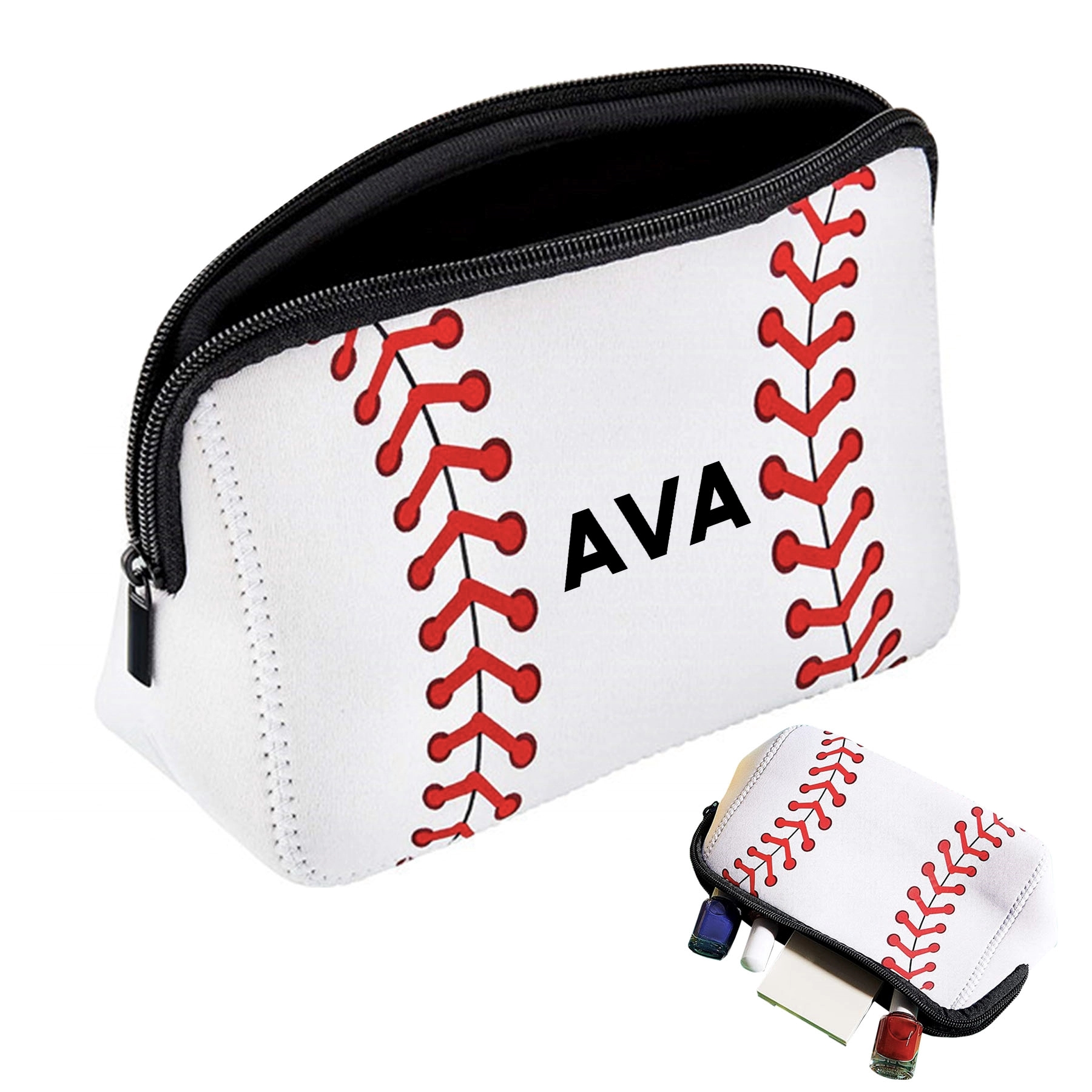 Neoprene Baseball Cosmetic Bag 2
