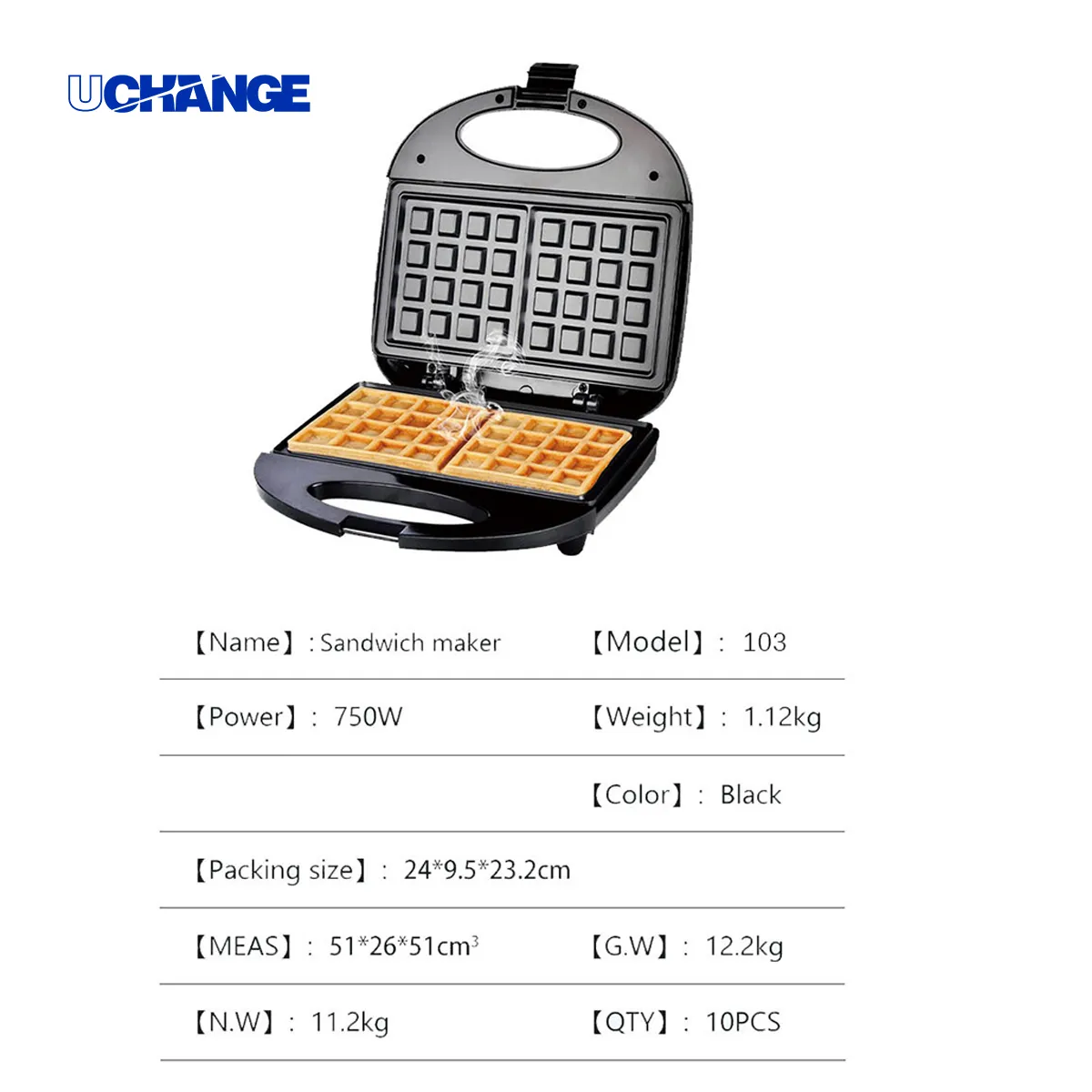 Nonstick Compact Waffle Maker With Indicator Lights 1